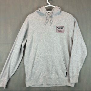 Y2K Vans Off The Wall Hoodie Gray Pullover Sweatshirt Men’s Size Small Skate